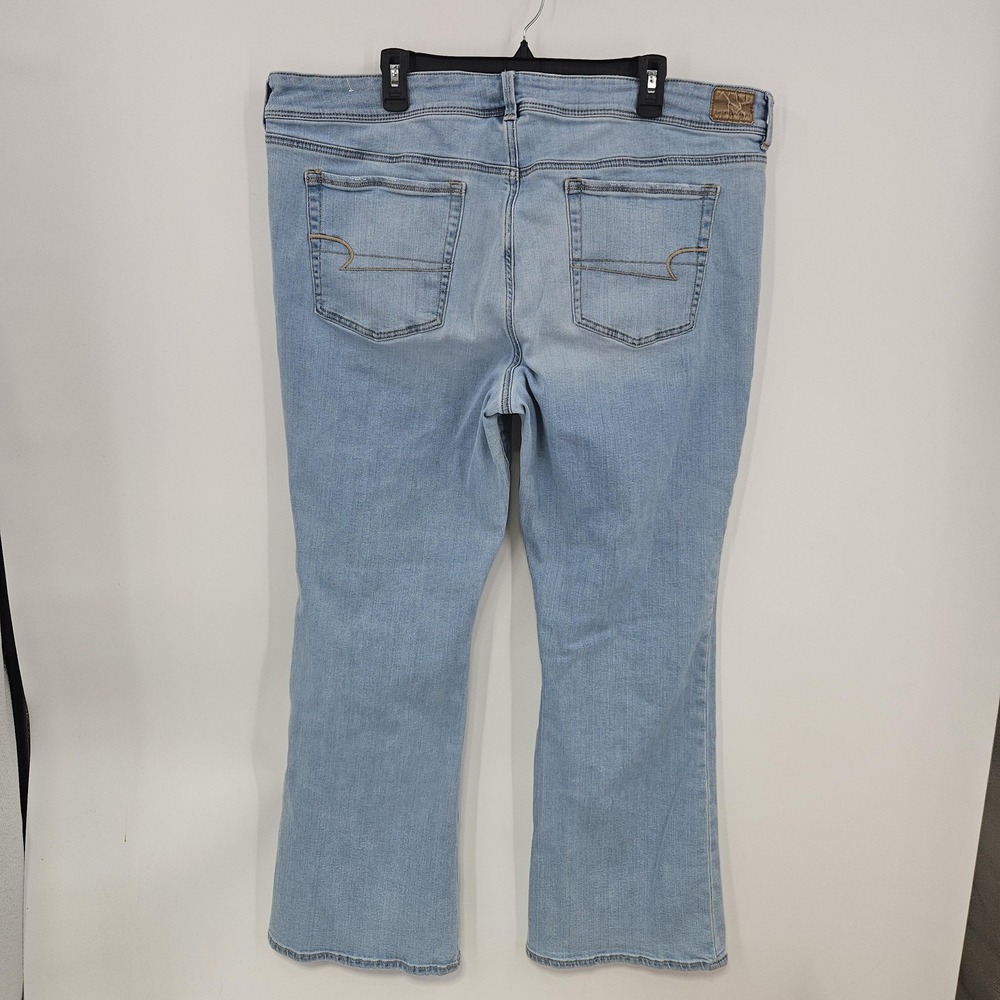 American Eagle Kick Boot Jeans Womens 24 Long Light Wash Bootcut Stretch Denim - Picture 3 of 12